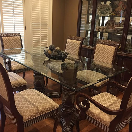 Clear Rectangle Tempered Glass Table Top 24" x 48", 1/2" Thick Beveled Edge, Scratch Resistant, Easy Clean Replacement for Dining, Coffee, or Office Tables – Fab Glass and Mirror