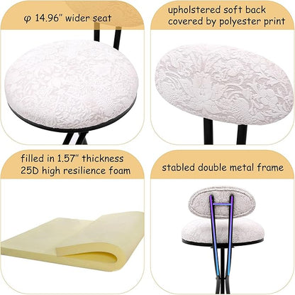 Bar Stools Upholstered Counter Height Barstools for Kitchen Island,Set of 2,Modern PU Leather Dining Chairs with Footrest