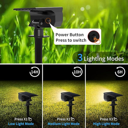 Tadyreal Solar Spot Lights Outdoor 10 Pack, [46 LED/3 Modes] Solar Landscape Spotlights Waterproof, 2-in-1 Auto On/Off Solar Powered Lights for Outside Yard Garden Wall Pathway(Warm White)