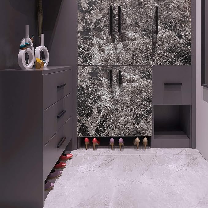 Livelynine 15.8x394 Dark Marble Wallpaper Peel and Stick Marble Contact Paper Countertops Waterproof Kitchen Cabinet Wallpaper Bathroom Counter Top Vinyl Wrap Desk Laminate Countertop Self Adhesive