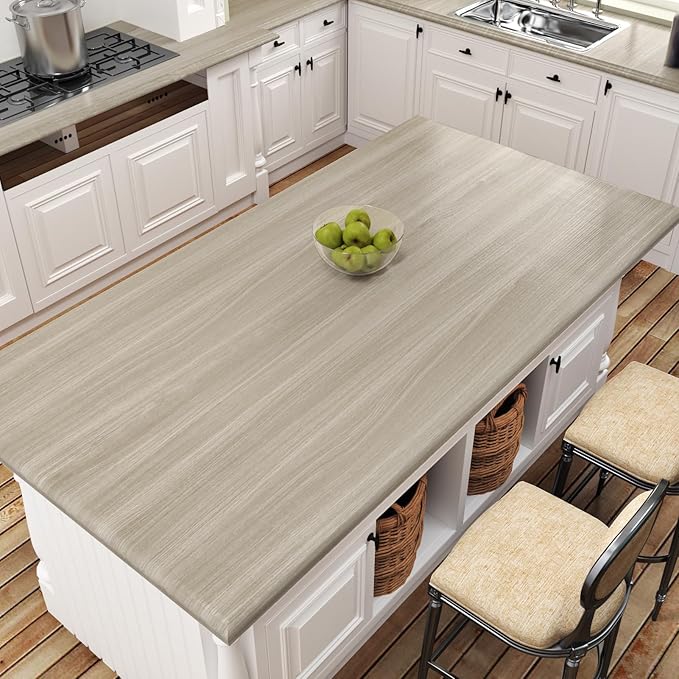 WESTICK Neutral Wood Contact Paper for Countertops Waterproof Wood Peel and Stick Wallpaper Self Adhesive Kitchen Counter Contact Paper for Tables Dresser Cabinets Bathroom Shelf Liner 15.8" x 393"