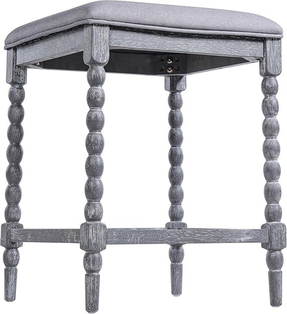 Harper & Bright Designs 26''Counter Stools,Set of 4 with Upholstered Seat, Solid Acacia Wood Frame, Foam-Padded Seat, Open Airy Design for Kitchen Island and Bar, Gray