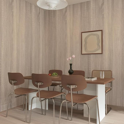 Boobest Large Size Natural Wooden Wall Paper Roll 31.5"x354" Light Gray Oak Textured Peel and Stick Wallpaper Removable Wood Grain Contact Paper Wood Look Wallpaper for Door Bathroom Wall Furniture
