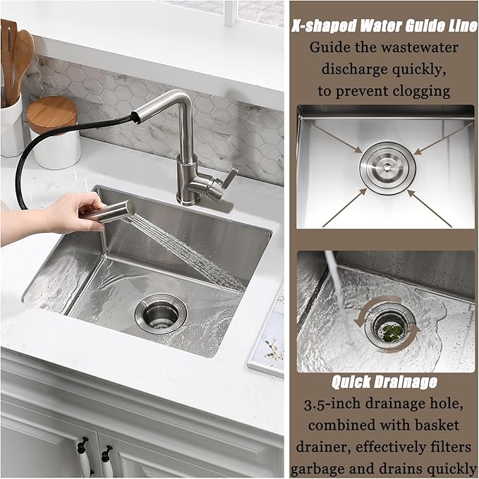 15 Inch Undermount Bar Sink, 15x15 Bar Sink Undermount Stainless Steel Small Wet Bar Sinks 18 Gauge Single Bowl Kitchen Prep Sinks with Basket Strainer
