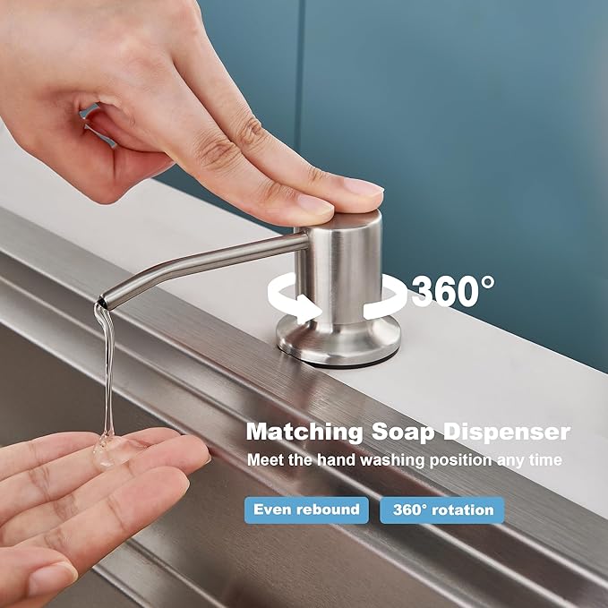 Tohlar Kitchen Faucets, Brushed Nickel Kitchen Faucet Pull Down Sprayer Stainless Steel Sink Faucets with Soap Dispenser Commercial Modern Rv Faucets, Llaves para fregaderos de cocina