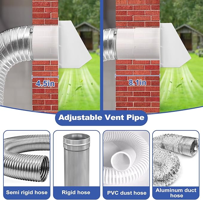 6 Inch Hooded Wall Vent with Screen and Damper, Wall Exhaust Vent Cover, 6 Inch Range Hood Wall Vent Cap, Outdoor Hooded Wall Vent for Dryer Vent, Range Hood, Kitchen, White