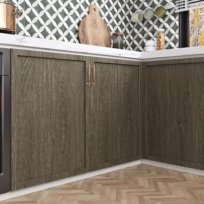 WESTICK Vintage Brown Wood Contact Paper Waterproof Peel and Stick Countertops Walnut Wood Wallpaper Kitchen Contact Paper Wood Vinyl Countertop Wrap for Tables Cabinets Drawers Office Desk 12" x 78"
