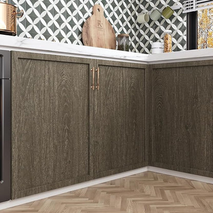 WESTICK Vintage Brown Wood Contact Paper Waterproof Peel and Stick Countertops Walnut Wood Wallpaper Kitchen Contact Paper Wood Vinyl Countertop Wrap for Tables Cabinets Drawers Office Desk 12" x 78"