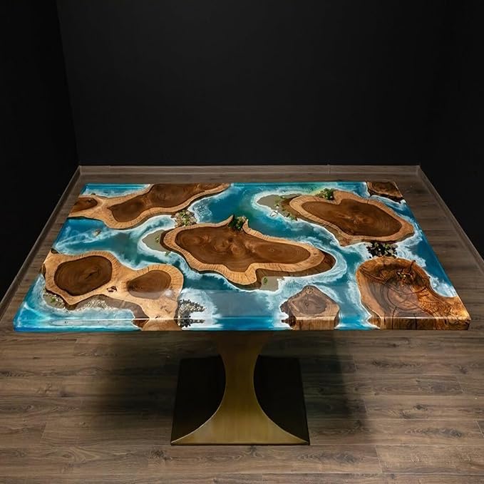 RESINHOMEFURNITURE Meticulously Island Look Epoxy Resin Dining Table Living Room Table Hallway Table Meeting Table Conference Table Bar Counter Table Center Table Home Décor
