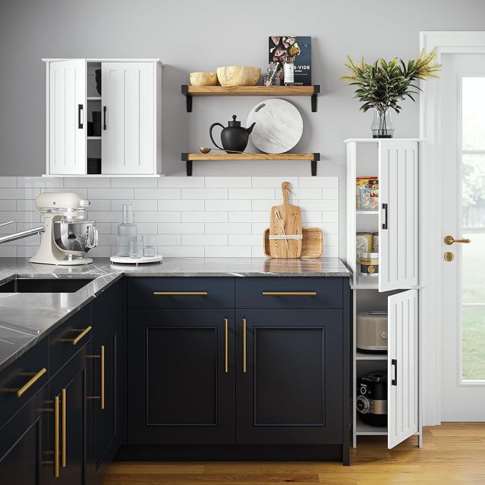 RiverRidge Monroe Cabinet with 2 Soft-Close Doors, Adjustable Shelves for Bathroom Storage - Conceal Clutter in Modern Style