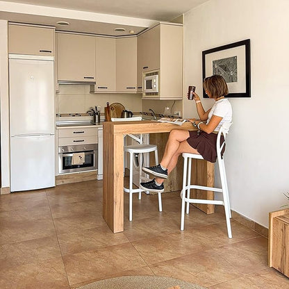 Mobili Fiver, Evolution High Table 47.2 x 15.7 in, Rustic Oak, Made in Italy