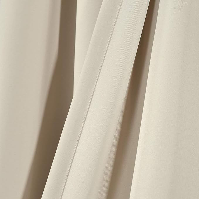 Lush Decor Allison Ruffle Light Filtering Window Curtain Panels Pair 40" W x 84" L Neutral - Coquette Curtains for Bedroom - Drapes - Ruffle Curtains Kids