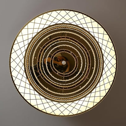 HAIXIANG 48 inch Large Size Glam Chandelier Crystal Ceiling Light for Living Room Chandeliers Lighting Fixtures with Remote Dimmable LED Light,Gold Luxury Interior Light
