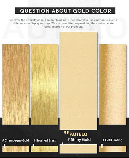 AUTELO Gold Flush Mount Ceiling Light, 16" 5CCT Ceiling Light with Frosted Glass in Gold Finish for Bedroom, C3336-40 BRZ LED