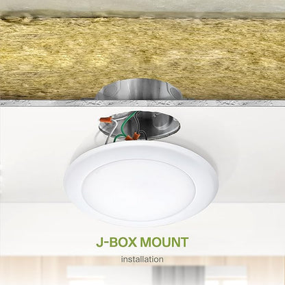 ASD 12 Pack LED Disk Lights 6 Inch, 15W 5000K Daylight 1300LM CRI90+, Dimmable Flush Mount Ceiling Light Fixture, Low Profile Surface Mount Disc, Junction Box or Recessed Can Install, ETL