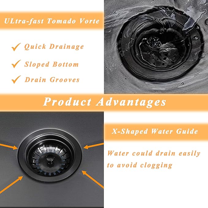 VCCUCINE 18x18 Inch Gunmetal Black Bar Sink Drop in,18 Inch Topmount RV Small Kitchen Sink, Handmade Stainless Steel Wet Bar Sink, Outdoor Single Bowl Prep Sink with Drain