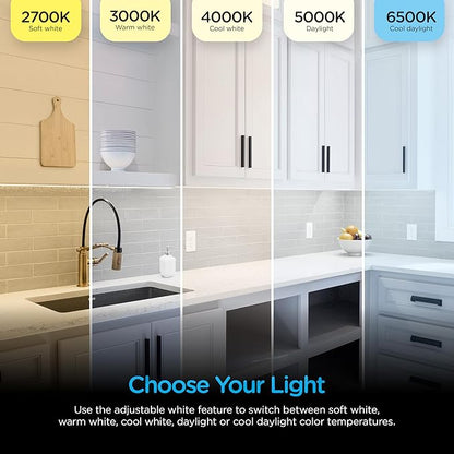 Enbrighten 18 inch Hardwired Under Cabinet Lights, 1275 Lumens, Five White Settings from (2700K-6500K), Full Range Dimmable, Under Counter Light, Linkable Under Counter Lights for Kitchen 82921-T1