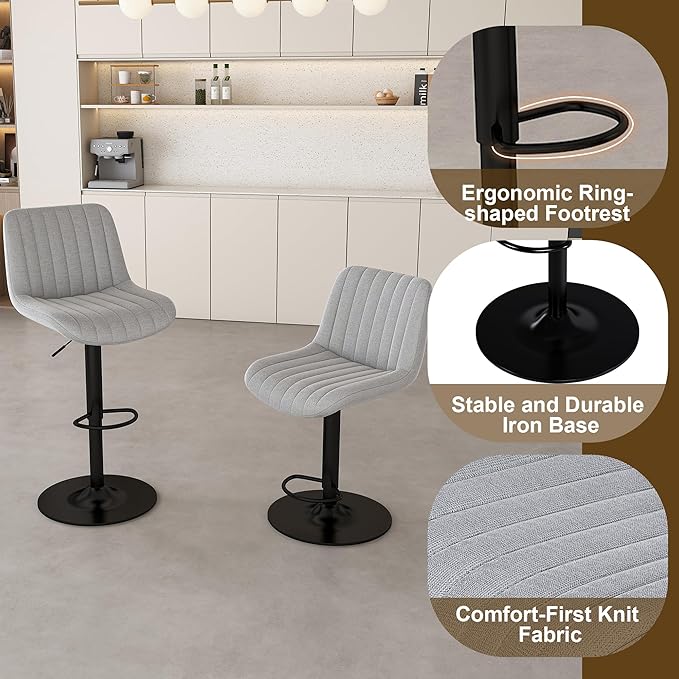 Runboll 63" Large Island Table Set with 2 Bar Stools, Modern Faux Marble Dining Table Set with Multi-Color LED Lights, Kitchen Island with Grille Design for Dining Room, Home, Office, Living Room
