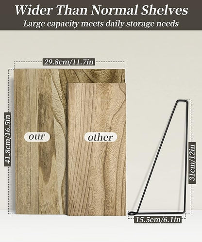 Afuly 12 Inch Deep Floating Shelves for Wall, Rustic Farmhouse Wall Mounted Hanging Shelf Large Wood Organizers Bookshelf, Set of 2