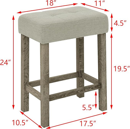 4-Piece Kitchen Island Counter-Table Set with Charging Station, Industrial 59" Dining Tables with 3 Stools, 59 Inch Farmhouse Bar Table Chairs w/USB & Type-C & Power Outlets,Light Brown
