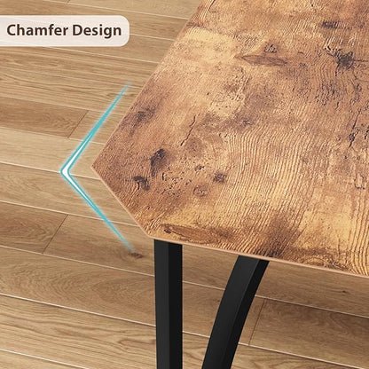 IDEALHOUSE Dining Table Set for 2, Kitchen Table Set of 2 with Upholstered Cushion Chairs, Dining Room Table Set with Kitchen Chairs, Easy to Assemble, Suitable for Apartment - (Rustic Brown)