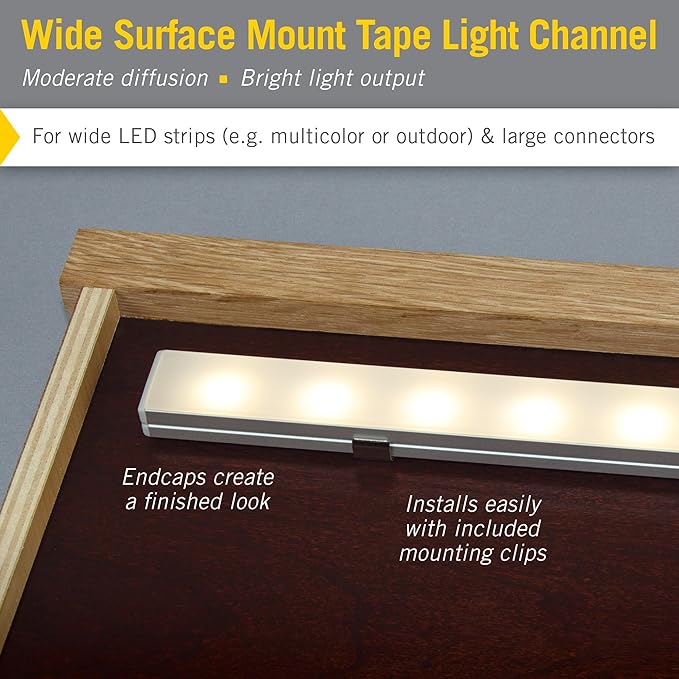 Armacost Lighting Recess Drywall Mount LED Tape Light Accessory Pack, Grey 960008