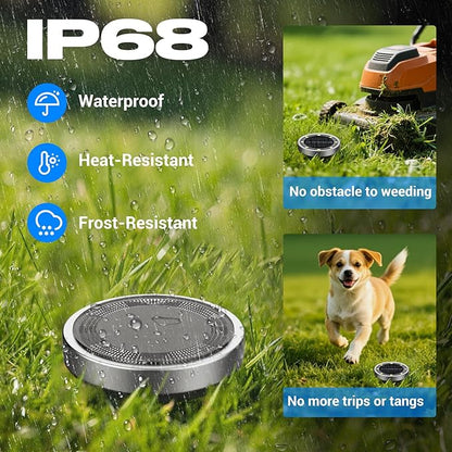 Peasur Solar Ground Lights Outdoor, 24 Pack Flat Solar Powered Disc Lights, IP68 Waterproof, Anti-Rust, Landscape Lighting for Pathway Garden Yard Lawn Walkway Landscape Driveway, Cool White