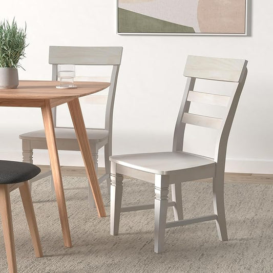 IC International Concepts Java Dining Chair Set of 2, Hardwood, Ready-to-Finish, 36.6"H with 18"H Seats, 19.7"W x 22"D, Ideal for Dining Room Furniture - Unfinished
