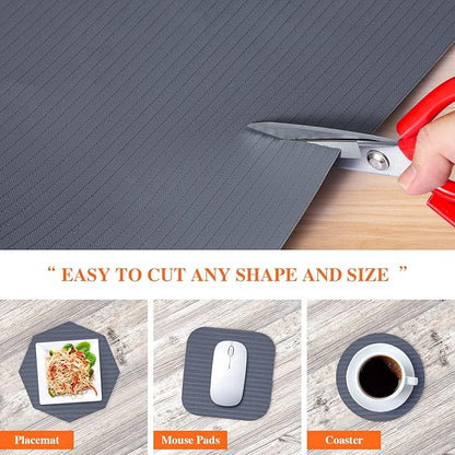 Mcrbeay Shelf Liners for Kitchen Cabinets, 24Inch x 20Ft, Non Adhesive Shelf Liner, Non-Slip Kitchen Drawer Liners, Waterproof Durable Cabinet Liners for Shelves, Refrigerator, Pantry, Dark Gray