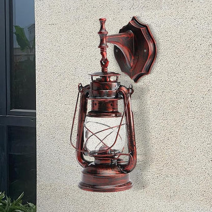 Futchoy Brass Retro Wall Lamp – Vintage Industrial Sconce with E27 Socket, 5W Max, Corrosion-Resistant Iron & Plastic Lamp for Living Room, Bedroom, Hallway, Cafe, Library, Red Bronze