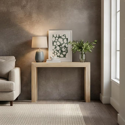 Plank+Beam Modern Solid Wood Console Table, 46.25 Inch, Sofa Table, Narrow Entryway Table for Hallway, Behind The Couch, Living Room, Foyer, Easy Assembly, Blonde