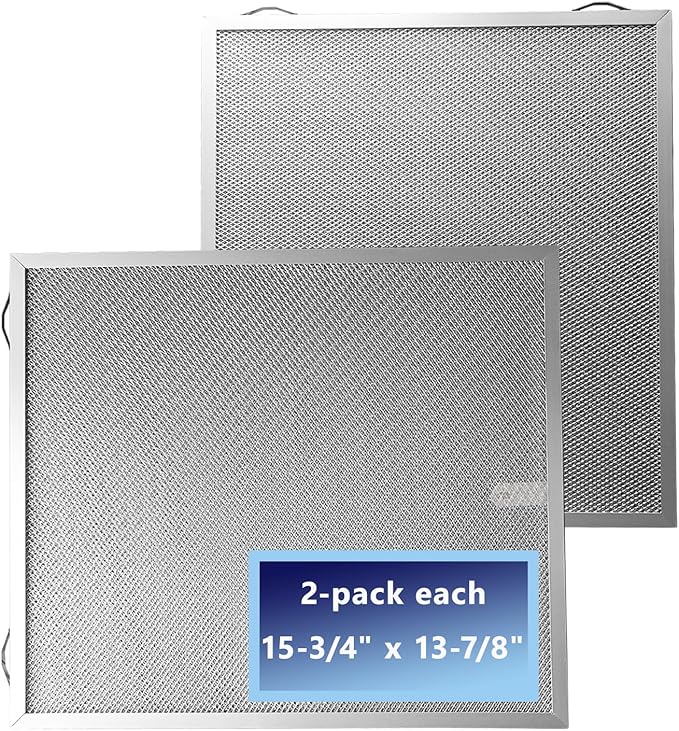2Pack S99010430-002 Range Hood Grease Filter Replacement4512880 Size 13 7/8" X 15 3/4" X 3/8" Compatible With B-roan N-utone Ken-more Kitchen Exhaust Fan Filters