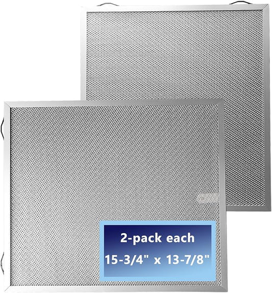 2Pack S99010430-002 Range Hood Grease Filter Replacement4512880 Size 13 7/8" X 15 3/4" X 3/8" Compatible With B-roan N-utone Ken-more Kitchen Exhaust Fan Filters