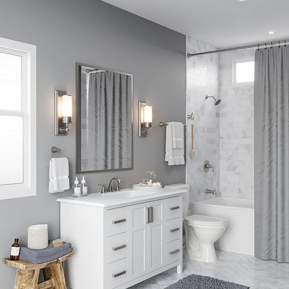 Pfister Willa Bathroom Sink Faucet 8 in Widespread 3 Hole 2 Handle Vanity Faucet with Push & Seal Drain NSF Certified Spot Defense Brushed Nickel Finish LF049MALGS