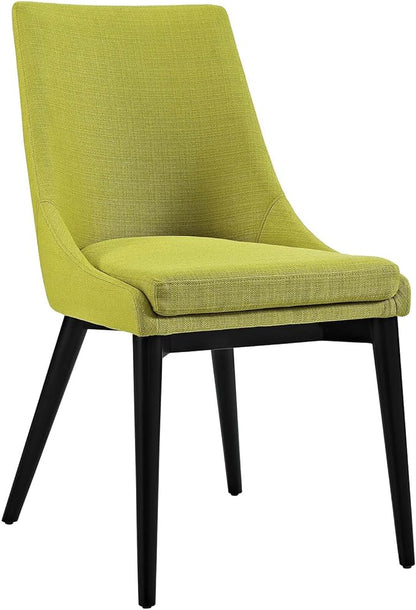 Modway Viscount Mid-Century Modern Upholstered Fabric Two Dining Chairs in Wheatgrass