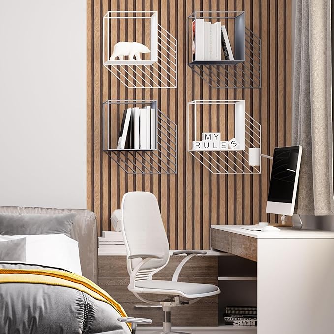 Yun-aeon Natural Wood Peel and Stick Wallpaper Wood Slats - 17.3"x 480" Tan Self-Adhesive Waterproof Vinyl Removable Wall Paper for Wall Decor Bedroom