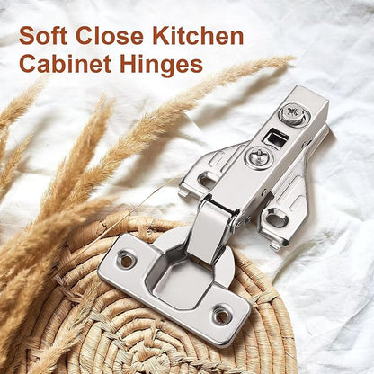 Probrico 20 Pair Cabinet Door Hinges Soft Closing Full Overlay Concealed Face Frame Corner Cabinet Hinges for Kitchen Cabinets