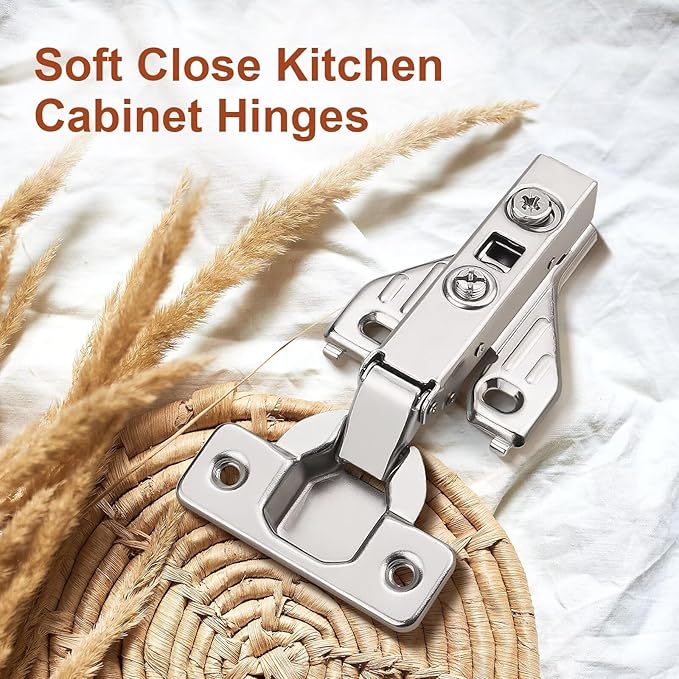 1 Pairs （2 Pack） Soft Close Kitchen Cabinet Door Hinges fit for Face Frame Cabinet,105 Degree Opening Angel Self Closing with Mounting Screws by Probrico