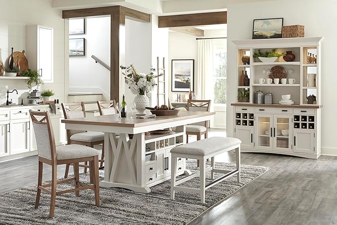 Parker House Americana Modern Dining 72 in. Island Counter-Height Extendable Dining Table