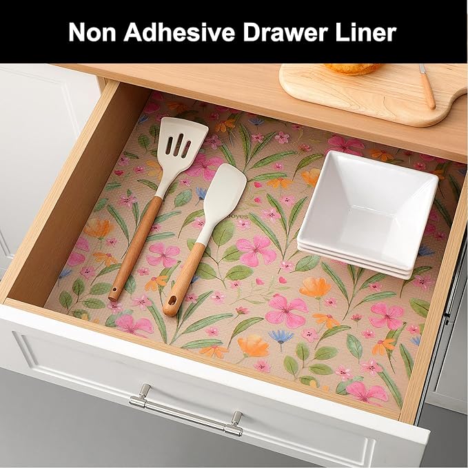 Cooyes Shelf Liner – Premium Non-Adhesive Cabinet & Drawer Liner for Kitchen – Waterproof Shelf Paper with Modern Pattern – Durable EVA Cabinet Mat – Easy to Cut （20" W x 240" L）