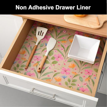 Cooyes Shelf Liner – Premium Non-Adhesive Cabinet & Drawer Liner for Kitchen – Waterproof Shelf Paper with Modern Pattern – Durable EVA Cabinet Mat – Easy to Cut （24" W x 240" L）