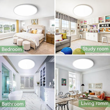 hepside 15.8INCH 4Pack Big Dimmable Flush Mount Ceiling Light Fixture White, 3CCT 3000/4500/6000K Ceiling Lamp, 36W 4200LM Super Bright Low Profile Light for Bedroom, Kitchen, Bathroom, Hallway