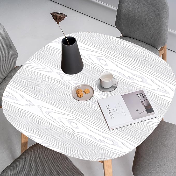 Yun-aeon White and Silver Wood Contact Paper 17.3"x80" Rustic Wooden Peel and Stick Wallpaper Removable Self-Adhesive Wallpaper Wood Grain Contact Paper for Countertops Cabinets