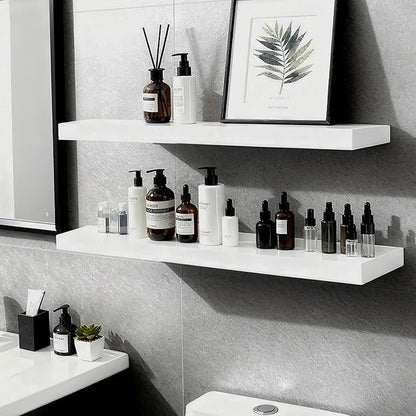 Floating Shelves for Wall(Set of 2)-36 Inch White Wood Wall Shelf with Invisible Brackets for Bathroom,Bedroom,Drawingroom,Kitchen for Decor(2pcs,White)