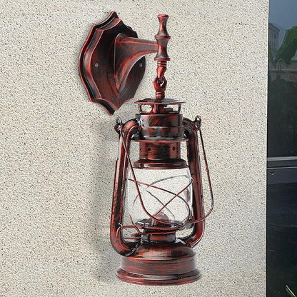 Rustic Wall Sconce Lantern Light, Western Light Fixtures, Vintage Wall Lamp, Farmhouse Wall Light Fixtures, Indoor Old Fashioned Lantern for Hallway Farmhouse Loft (Red Bronze, 1pc)