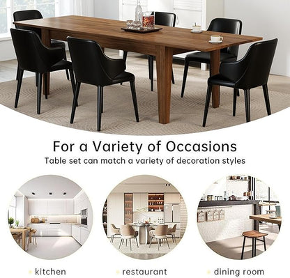 ODC 71" to 106" Extendable Dining Table, Expandable Large Kitchen Table Seats 6-10 People, Space-Saving Woodgrain Dining Room Table & Home Office Conference Desk, Walnut
