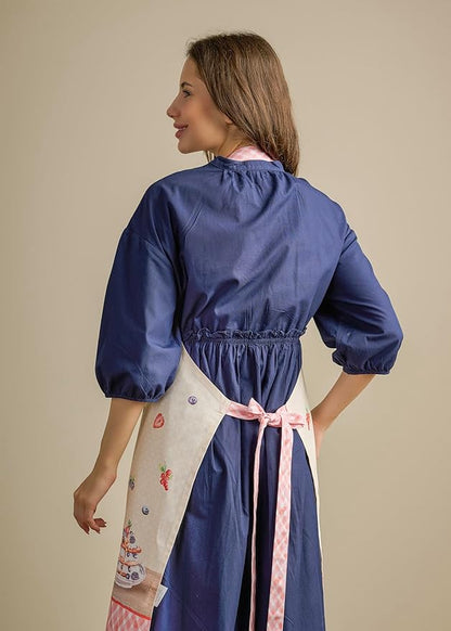 Maison d' Hermine 100% Cotton Apron for women with Pocket Kitchen Chef Apron for Men Cooking Mothers Day Gifts
