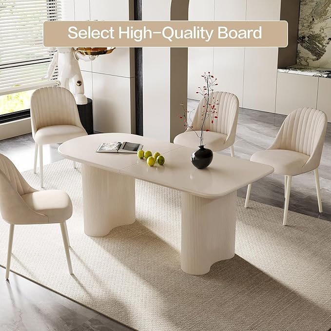 Dining Table Set for 8, Modern Kitchen Table with 8 Chairs, Dining Room Table Set for Kitchen,Dining Room,Home & Office (70.86" White Table with 8 Chairs)