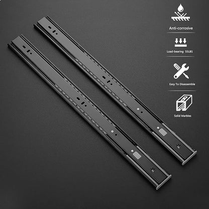 Ravinte 20 Inch Soft Close Drawer Slides 5 Pairs 10 Pack Black Full Extension Ball Bearing Drawer Glide Side Mount