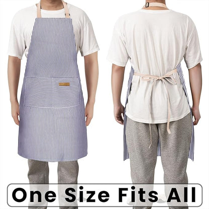 BeLuyi 2 Pack Adjustable Bib Apron with 2 Pockets Chef Cooking Kitchen Restaurant Aprons for Women Men